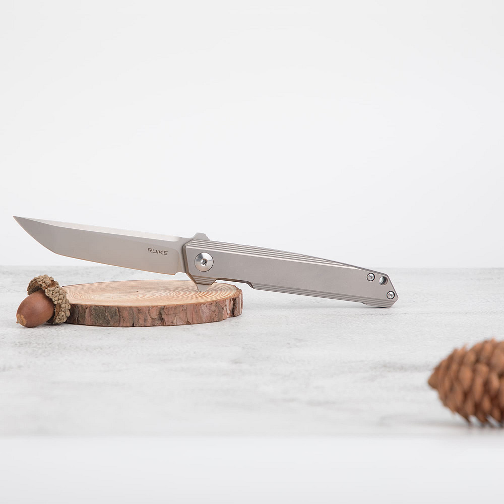 Ніж складаний туристичний Ruike M126-TZ, (9.1 см) steel 154СМ / TC4 (титан) сірий Киев - изображение 8
