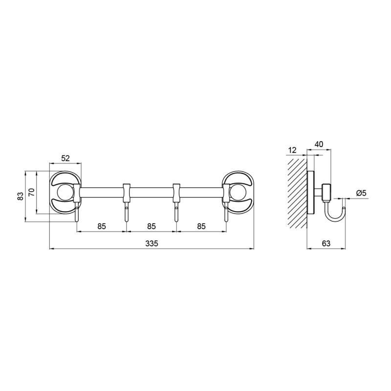 Крючки для полотенец в ванную Lidz (CRM) 114.08.04 Киев - изображение 2
