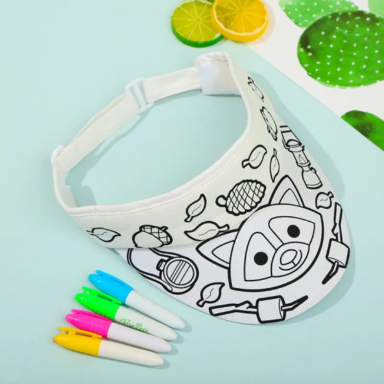 Кепка-розмальовка з тканинними маркерами (4 кольори), дитячий набір для творчості, дизайн Лисиця Кам'янець-Подільський