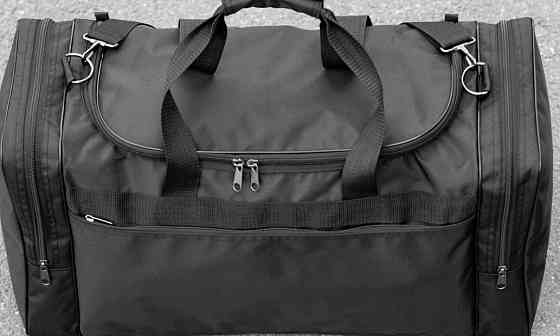 Чоловіча дорожня спортивна сумка Fat чорна тканинна на 60 літрів. Киев