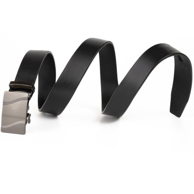 Ремень Vintage Мужской с пряжкой волна Черный (20336) Винница - изображение 2