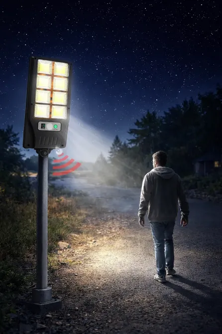 Уличный фонарь на столб Solar sensor light BK-120-8COB-B с датчиком движения и солнечной панелью Коломия - фото 2