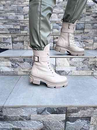 Черевики жіночі M.KRAFT бежеві натуральна шкіра висота 18см підошва 3см (K-60) Коломыя