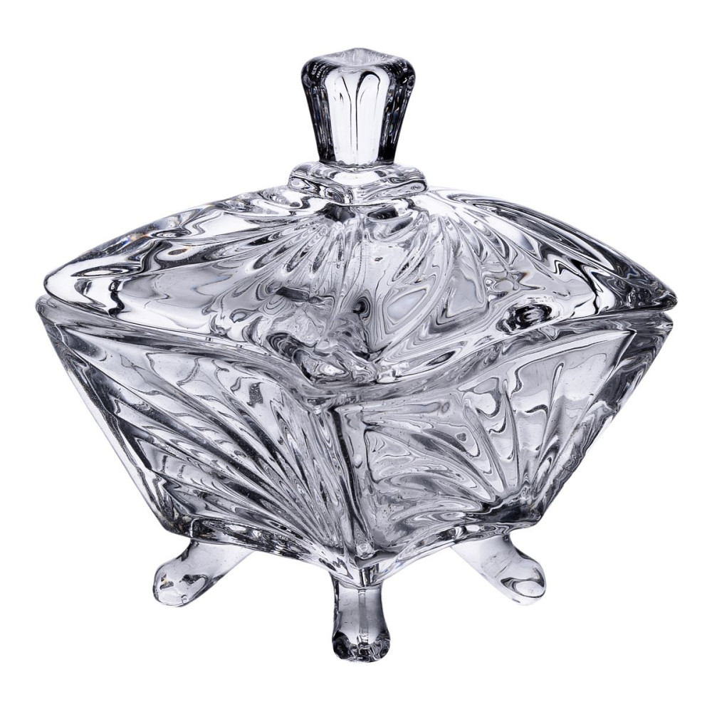 Цукорниця з кришкою 7.5×7.5×9 см ваза цукорниця скляна HP-4-117 Коломия - фото 1
