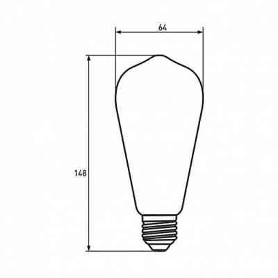 Лампочка Eurolamp ST64 7W E27 2700K (MLP-LED-ST64-07273(Amber)) Винница