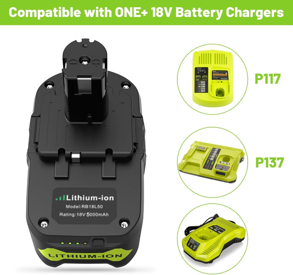 Аккумулятор литий-ионный ARyee 18V 5000mAh совместимый с Ryobi ONE+ P102 P108 BPL-1815 батарея для электроинструмента Киев - изображение 7