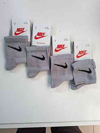 Детские качественные хлопковые носки средней высоти в наборе по  штук Nike. Размер 31-34 Серый Киев