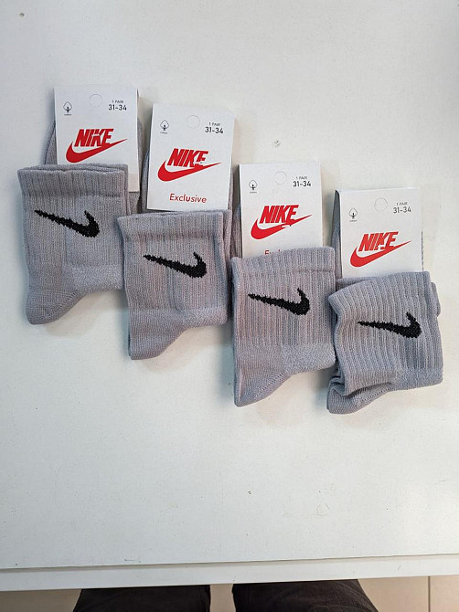 Детские качественные хлопковые носки средней высоти в наборе по  штук Nike. Размер 31-34 Серый Киев - изображение 3