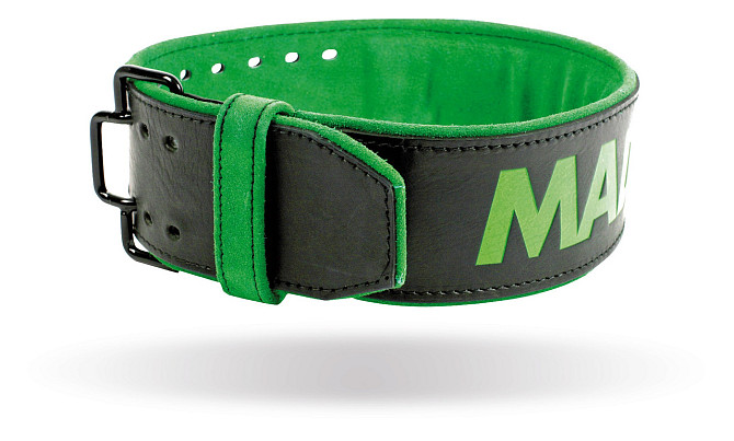 Пояс для важкої атлетики MadMax MFB-302 Quick Release Belt  шкіряний Black/Green M Кам'янське - фото 10