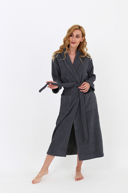 Жіночий махровий халат темно-сірий (56860783) Чернівці - фото 2