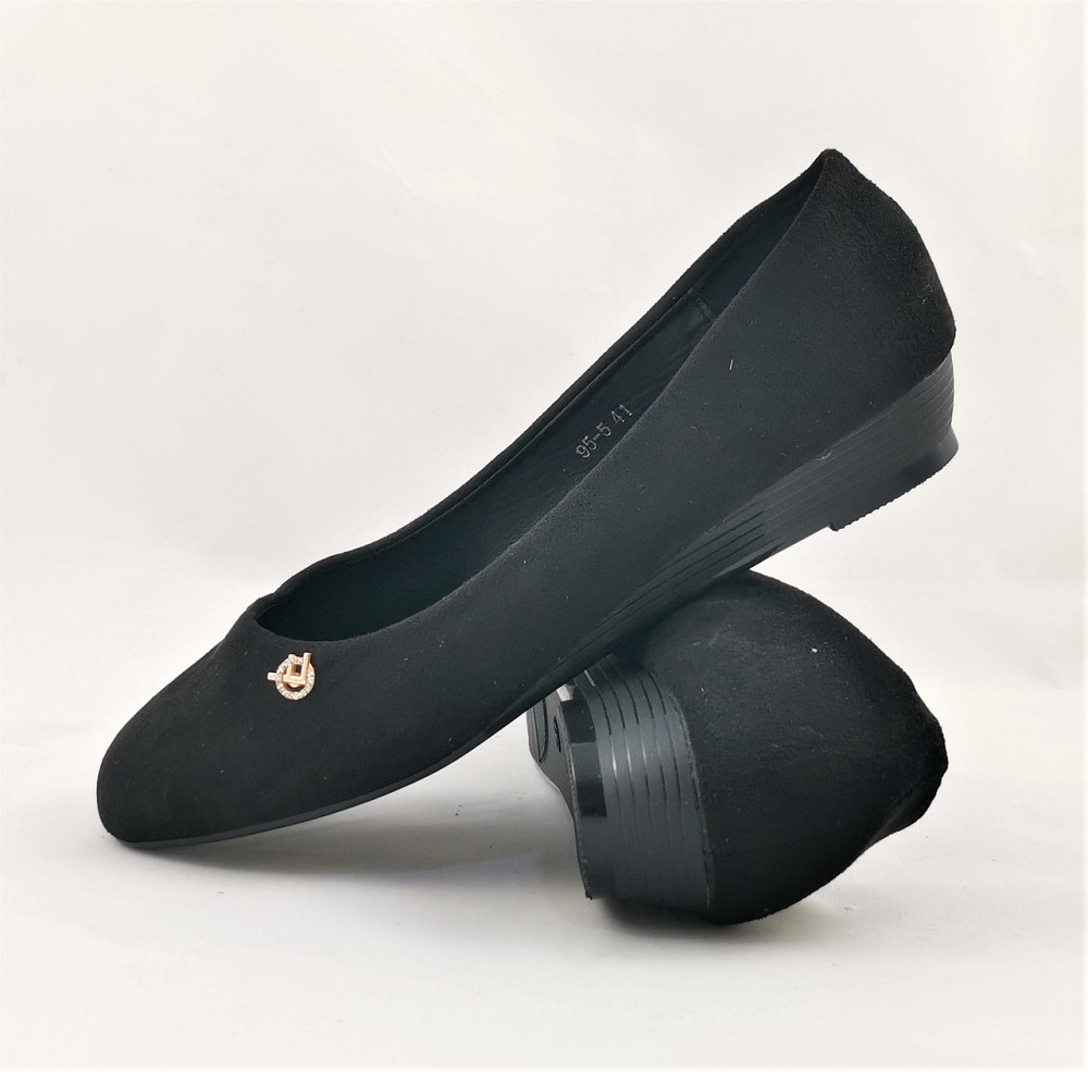 . Жіночі Балетки Чорні Мокасини Туфлі Замшеві (розміри: 41) — 5-4 Дніпро - фото 4