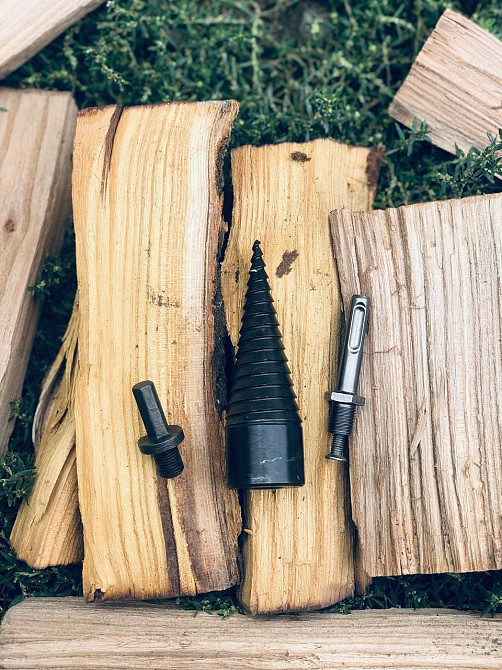 Конус насадка на перфоратор, Насадка дровокол на перфоратор и на дрель винтовой колун Киев - изображение 2