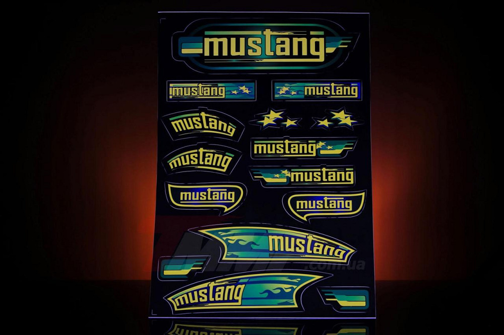 Наклейки   (набор) MUSTANG   (33х22см, черные) -2 Мукачево - изображение 1