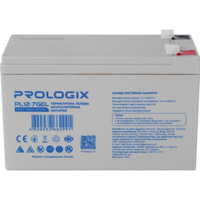 Батарея до ДБЖ Prologix 12V-7Ah GEL (PL12-7GEL) Вінниця - фото 1