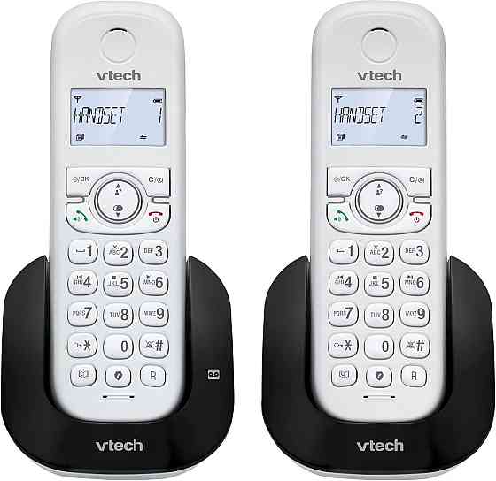 Телефон DECT VTech CS1551 білий 2 трубки з автовідповідачем 15 хв, блокування номерів, ID, гучний зв'язок, зарядка Київ