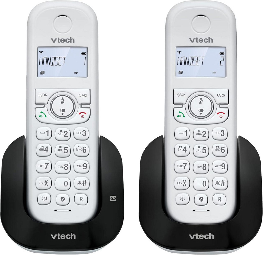 Телефон DECT VTech CS1551 білий 2 трубки з автовідповідачем 15 хв, блокування номерів, ID, гучний зв'язок, зарядка Київ - фото 1