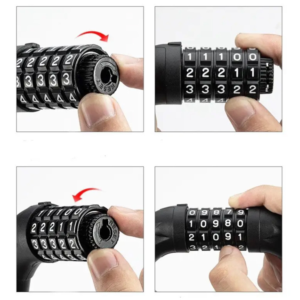 Велосипедний тросовий кодовий замок 1200*10 з власникам Feel Fit Бровари - фото 6