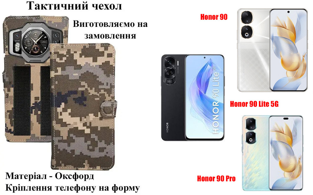 Тактический чехол для Doogee S96, S96 GT, S96 Pro, крепится к снаряжению на липучке Киев - изображение 1