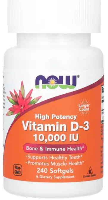 Витамин Д-3 Now Foods Vitamin D-3 10000 МО 240 гел капс Киев - изображение 1