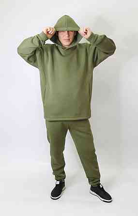 Мужской спортивный теплый костюм на флисе Хаки 48 Харьков