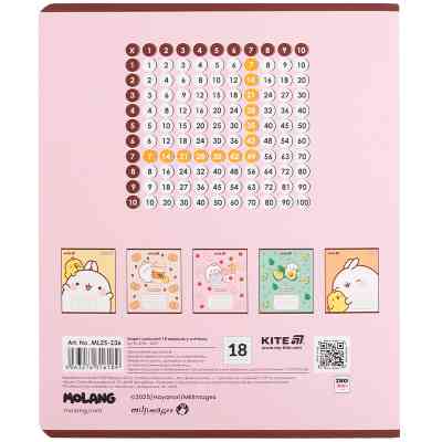 Зошит Kite Molang, 18 аркушів, клітинка (ML25-236) Вінниця