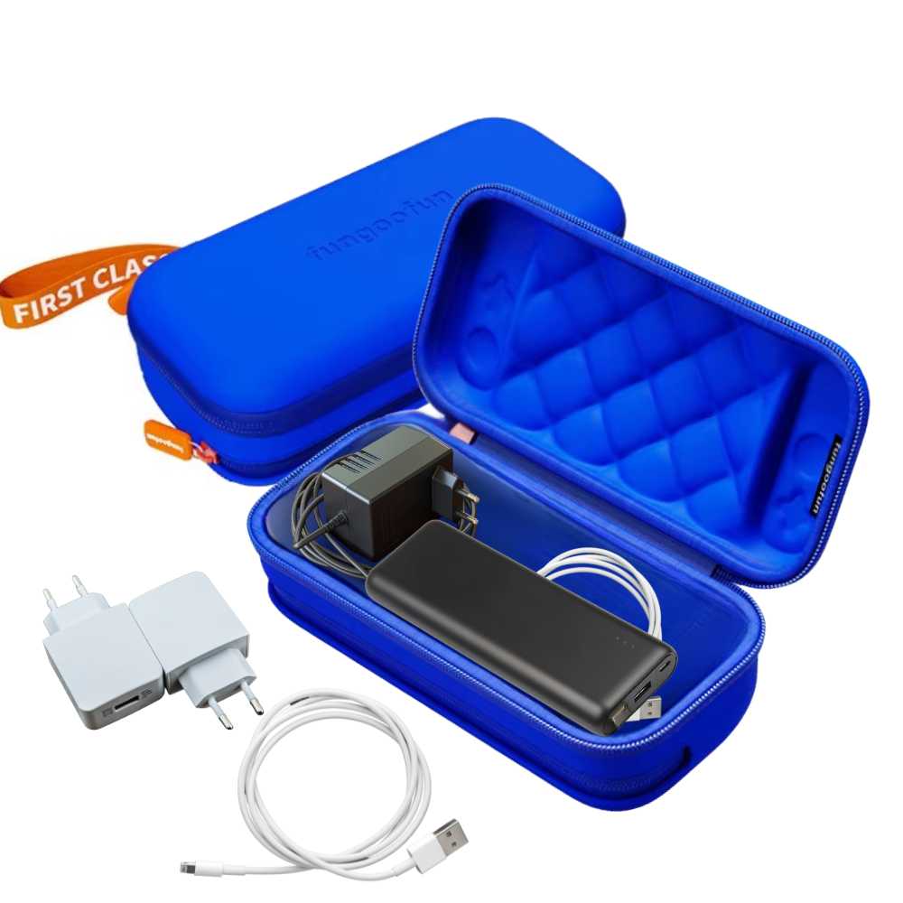 Сумка органайзер для гаджетів і аксесуарів, кабелів, проводів, силіконова, вологостійка на 2 відділення, синя Кам'янець-Подільський - фото 1