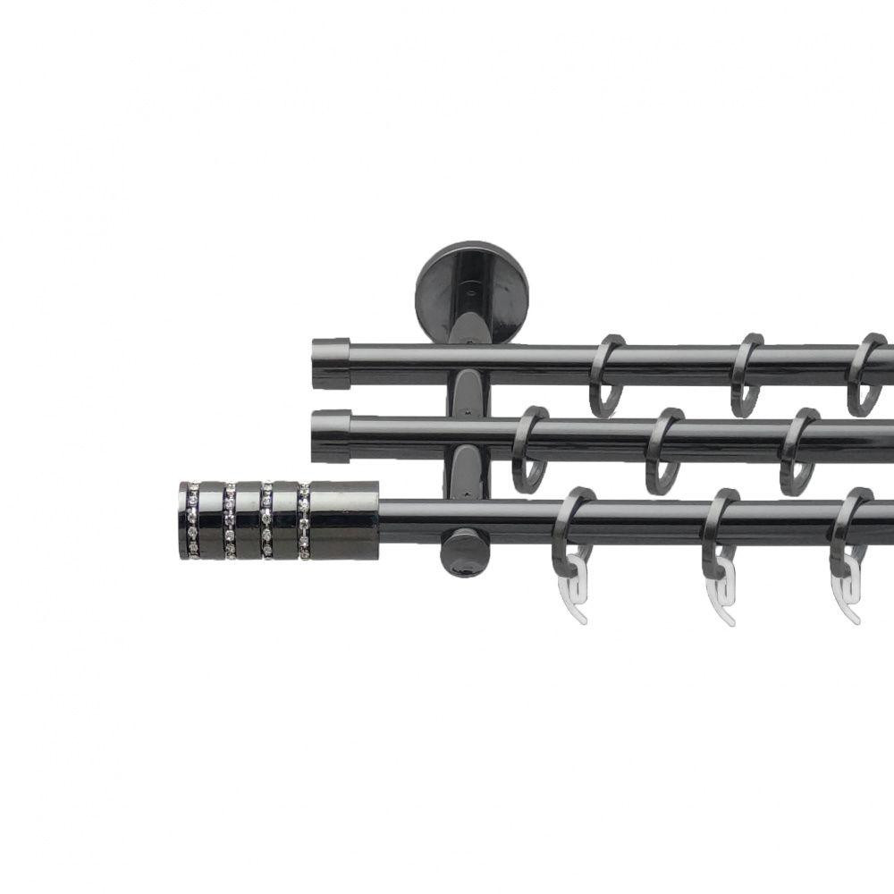 Карниз Orvit Барамелла металевий трирядний циліндр (20 см) гладка труба кільце фасонне металеве  Онікс Львов - изображение 1