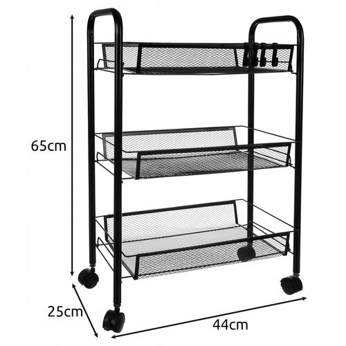 Металлический стеллаж с тремя полками на колесах для кухни и ванной Ruhhy (24749) Нововолынск - изображение 7