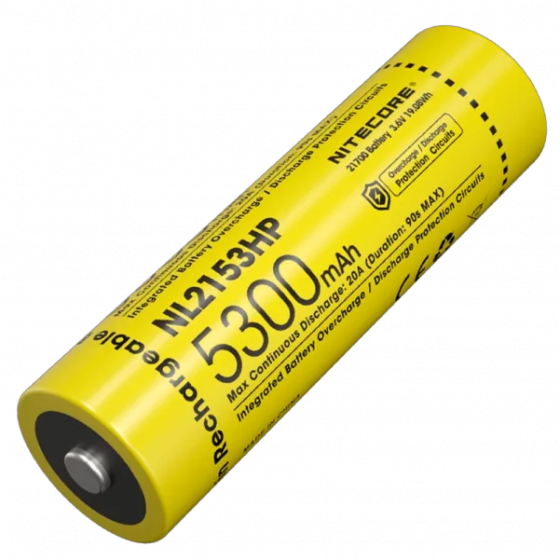 Акумулятор Li-Ion 21700 Nitecore NL2153HP 3.6V 5300mAh захищений (Жовтий) Вінниця