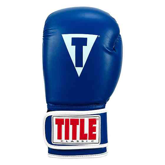 Боксерські рукавиці TITLE Classic Pro Style 3.0 Blue/White 14 oz (капа в комплекті) Каменское