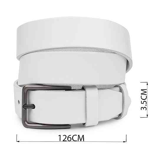 Універсальний ремінь з натуральної шкіри Vintage 20703 Білий Київ