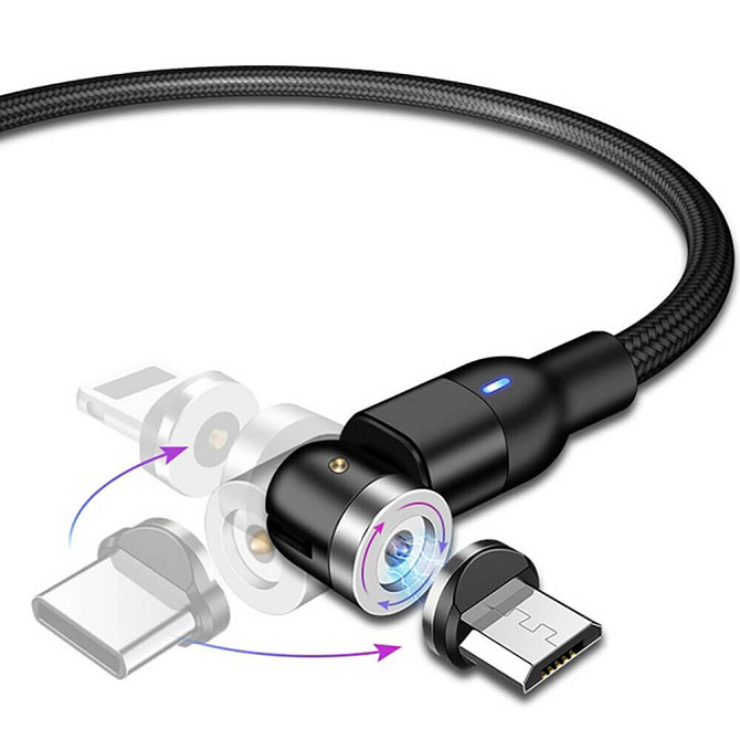 Магнітний кабель Suntaiho 540 MicroUsb 1 м Black Київ - фото 1