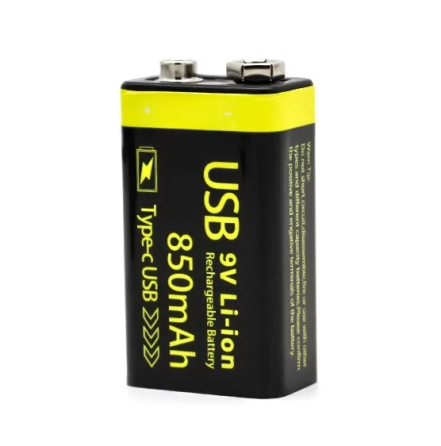 Аккумулятор Крона 850mAh 9v USB (Черный) Винница