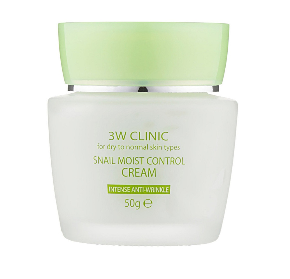 Зволожуючий крем для обличчя з равликовим муцином Snail Moist Control Cream 3W Clinic 50 г Київ - фото 1