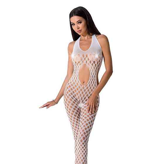 Сексуальный бодистокинг Passion BS065 One Size, White, комбинезон, крупная сетка Sex Aura Киев