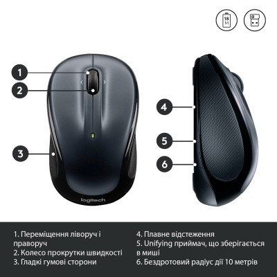 Мышка Logitech M325s Wireless Dark Silver (910-006812) Винница - изображение 2