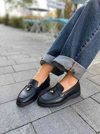 Лофери жіночі Notta bene чорні натуральна шкіра 37р.-24см. (5628) Коломия