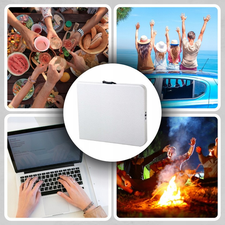 Садовий складний стіл валіза (180 × 75 х 77 см) зі сталі та пластику, легкий та міцний (Білий) Київ - фото 5