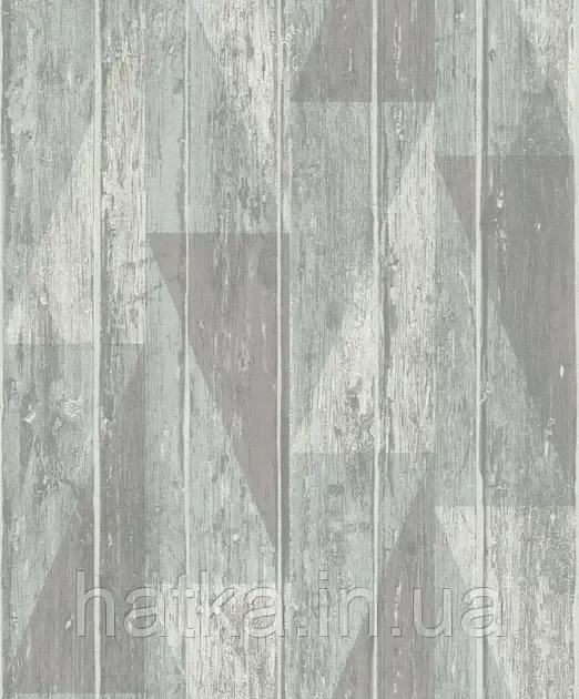 Шпалери вінілові на флізеліні Rasch Clasik 0,53х10 під дошку структурні сірі зелені Київ - фото 1