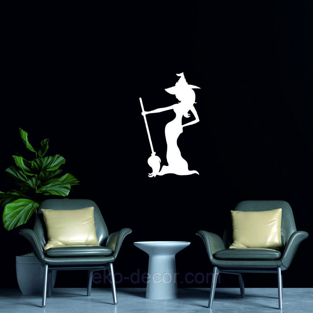 Декоративне настінне Панно «Ведьма», Декор на стіну 70*41 см, Білий Київ - фото 3