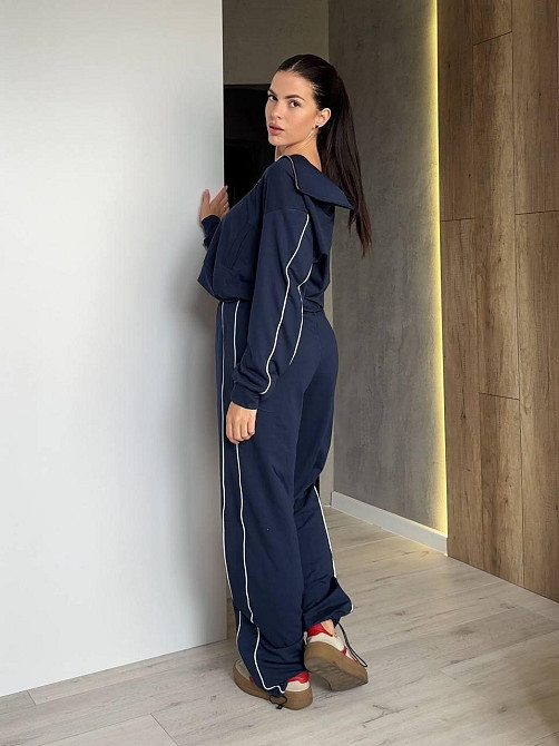 Жіночий стильний повсякденний костюм двонитка Синій, 42/44 Одеса - фото 5