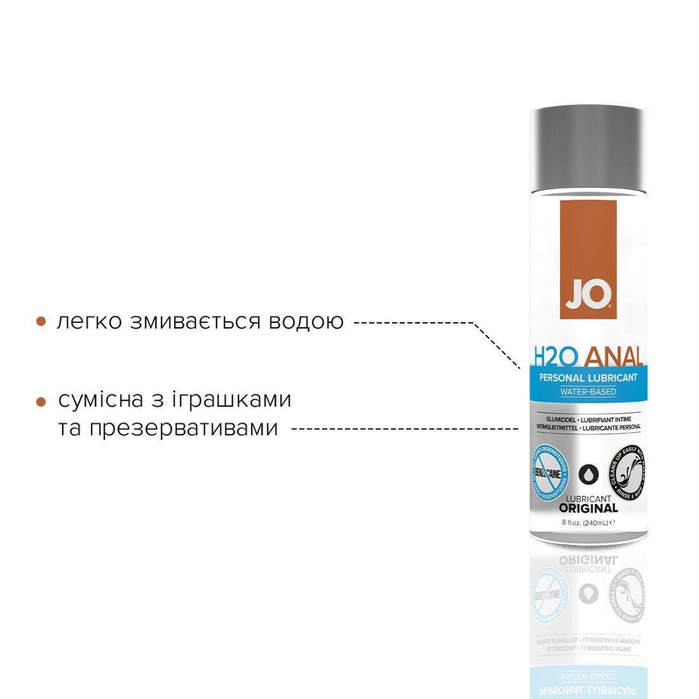 Анальная смазка JO ANAL H2O — ORIGINAL (240 мл) на водной основе, растительный глицерин Sex Aura Киев - изображение 3