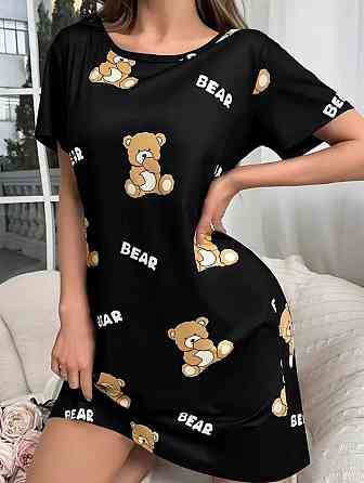 Жіноча повсякденна принтована туніка батал трикотаж Чорний, 52/54 Одеса