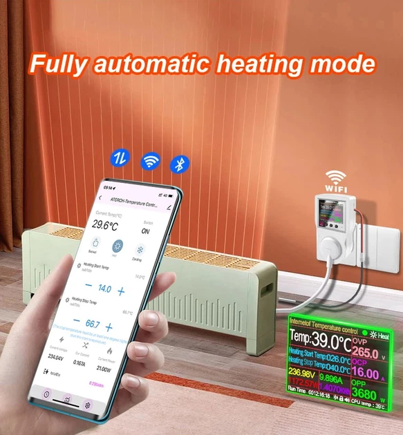 Розетка Atorch S1BWP-T Wi-Fi з водонепроникним NTC-датчиком температури (Bluetooth, Wifi, графіки, календар споживання) Білий Київ - фото 7