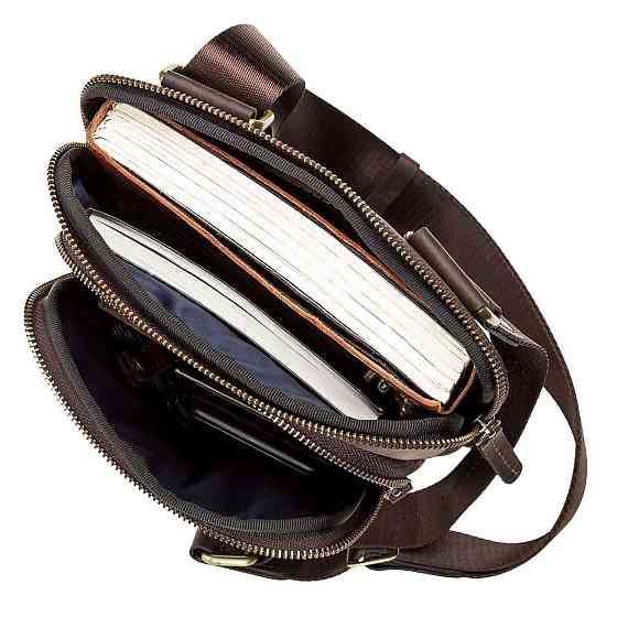 Сумка мужская SHVIGEL 11091 кожаная Коричневая Киев