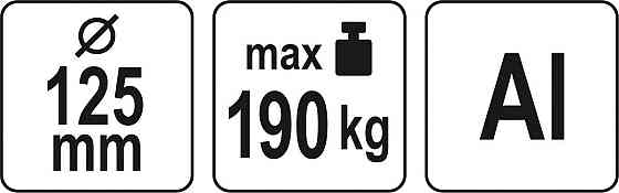 Присоски для монтажу скла (алюміній) YATO: 3-ри чашки Ø= 125 мм, m= 190 кг, 345х 282х 7 мм [12/96] Одеса