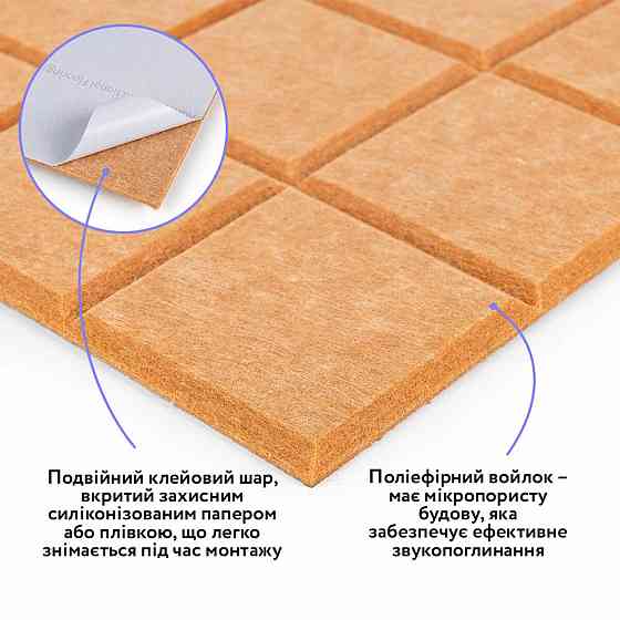 Звукоізоляційна панель 300х300х9мм Мандарин SW-00002702 Київ
