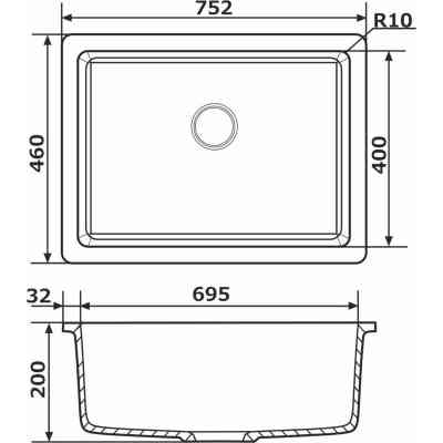 Мойка кухонная GRANADO Under top XL white (gr3705) Винница