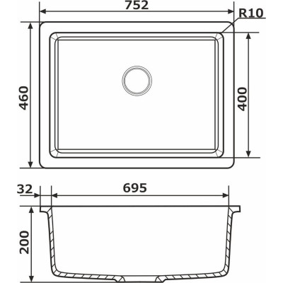 Мойка кухонная GRANADO Under top XL white (gr3705) Винница - изображение 6
