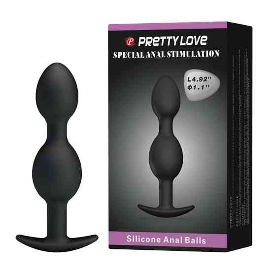 Анальна пробка - Pretty Love Special Anal Stimulation Anal Balls 4.92" Black Sex Aura Київ